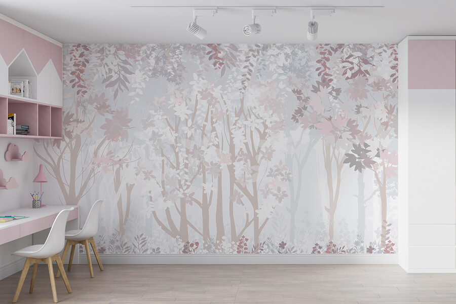 Wit en roze bloemenpatroon