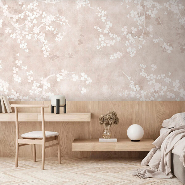 Witte bloemen op een beige achtergrond Witte bloemen op een beige achtergrond