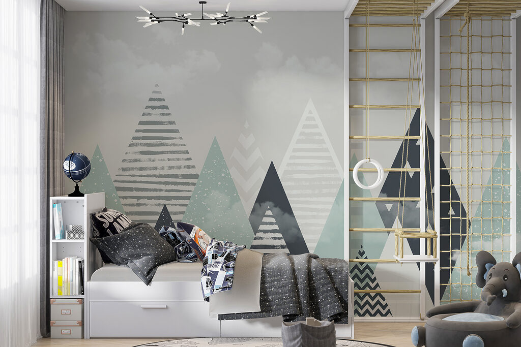 Group of triangles and clouds Group of triangles and clouds