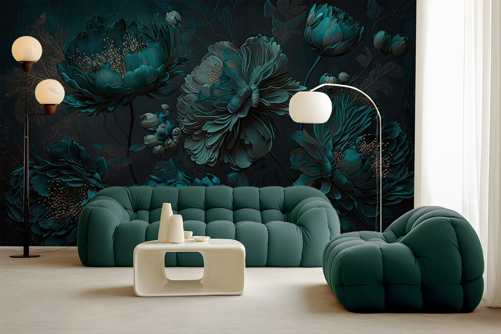 u75411pig26mr 1024x683 - Elegant groenblauw bloemstuk op canvas