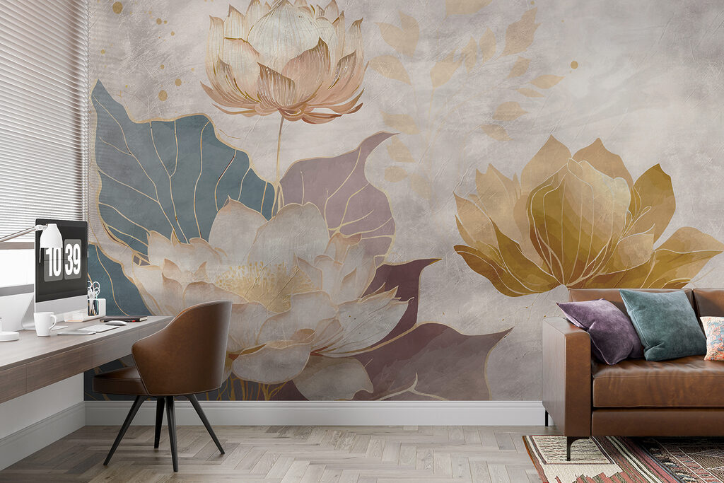 Painting of flowers and leaves Painting of flowers and leaves