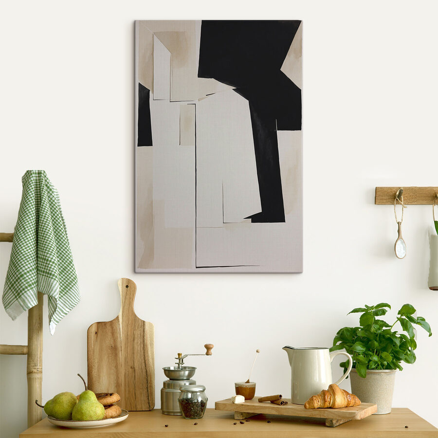 Een zwart-wit kunstwerk