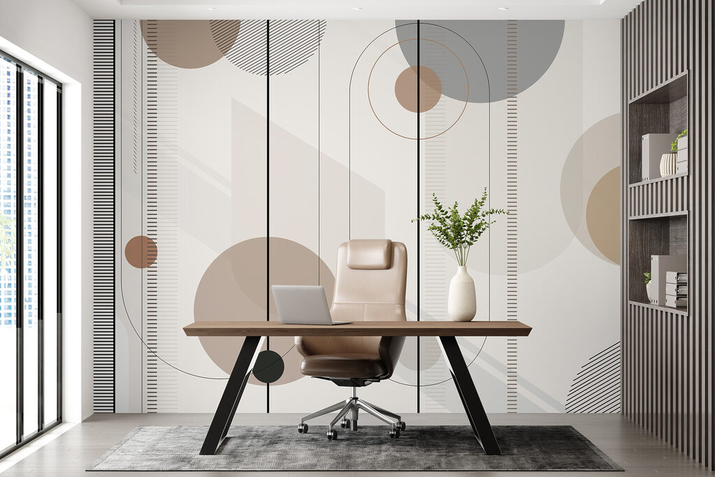 Abstract geometric shapes in soft tones