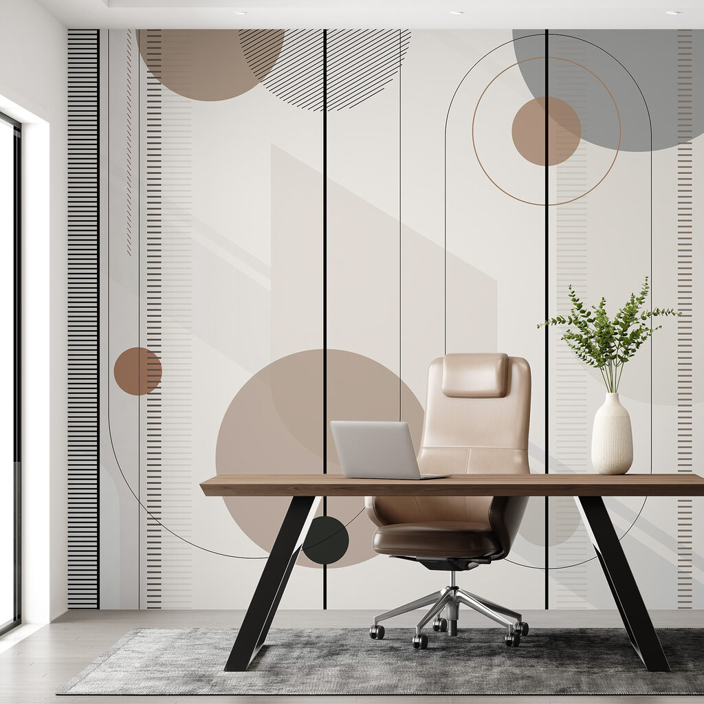 Abstract geometric shapes in soft tones