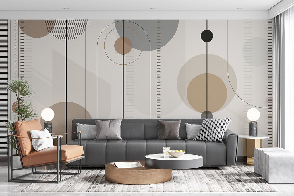 Abstract geometric shapes in soft tones