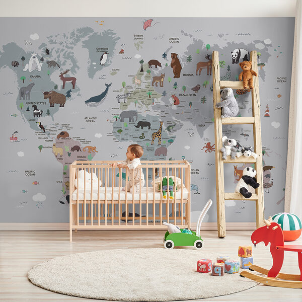 Wereldkaart met dieren Wereldkaart met dieren