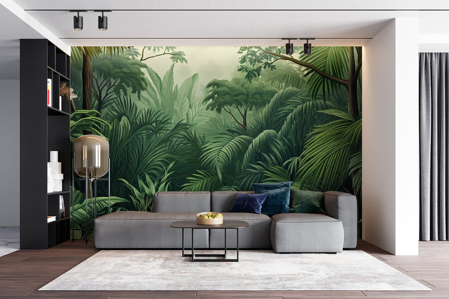 Groen bos met veel bladeren