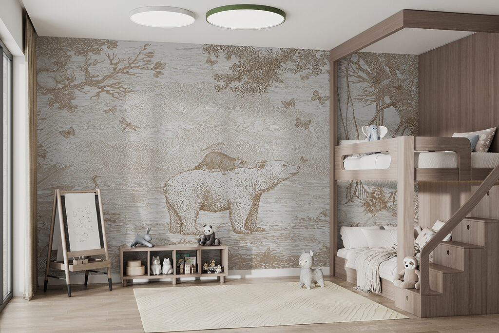 Bear and animals in a forest