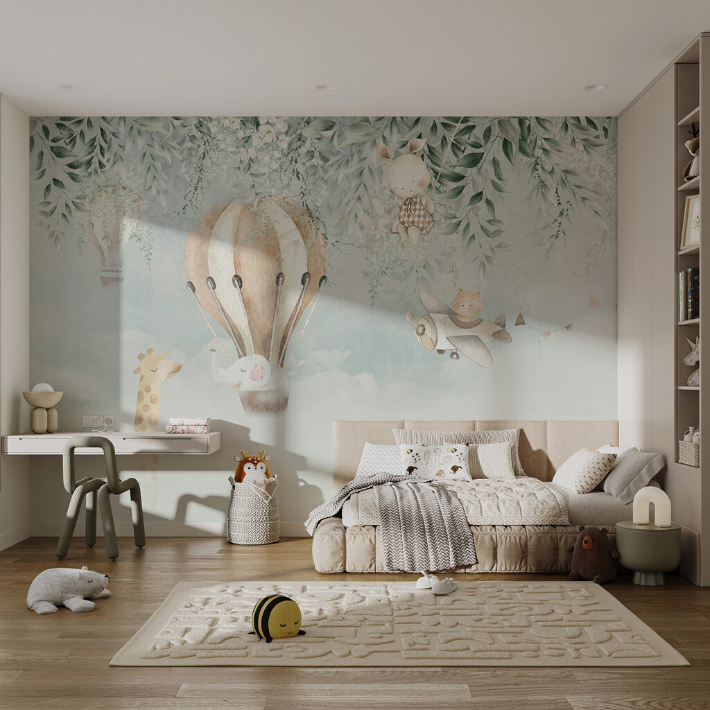 Painting of animals flying in the sky Painting of animals flying in the sky