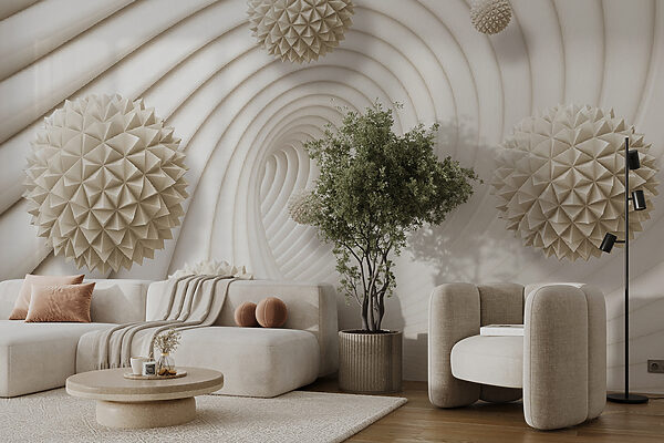 Wit zwierig patroon met witte bolletjes Wit zwierig patroon met witte bolletjes