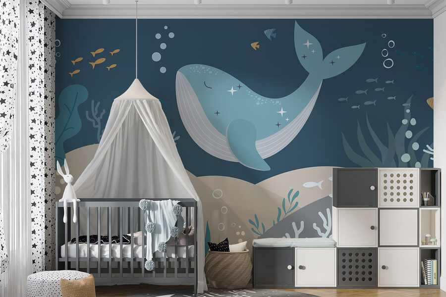 Walvis zwemmend onder water