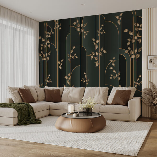 Behang met bladeren Behang met bladeren