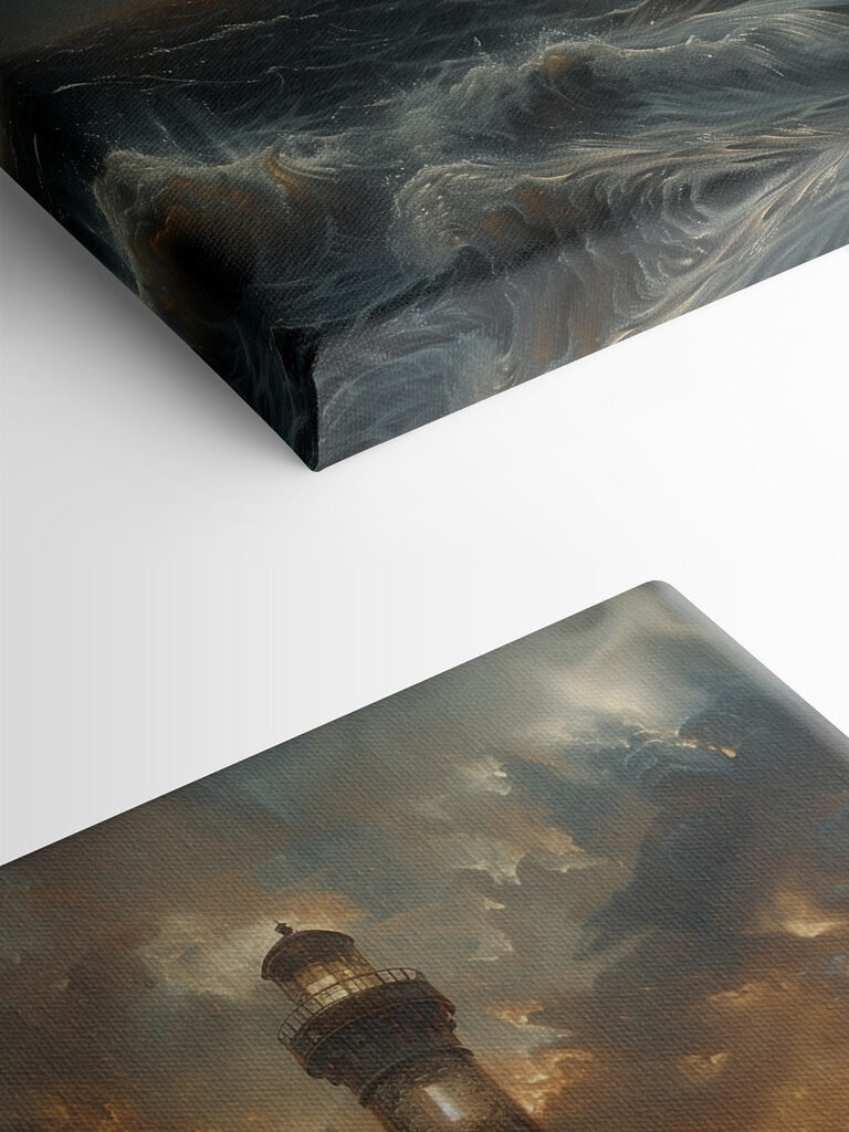 A lighthouse in the sea