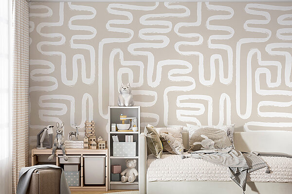 Witte lijnen op een beige achtergrond Witte lijnen op een beige achtergrond