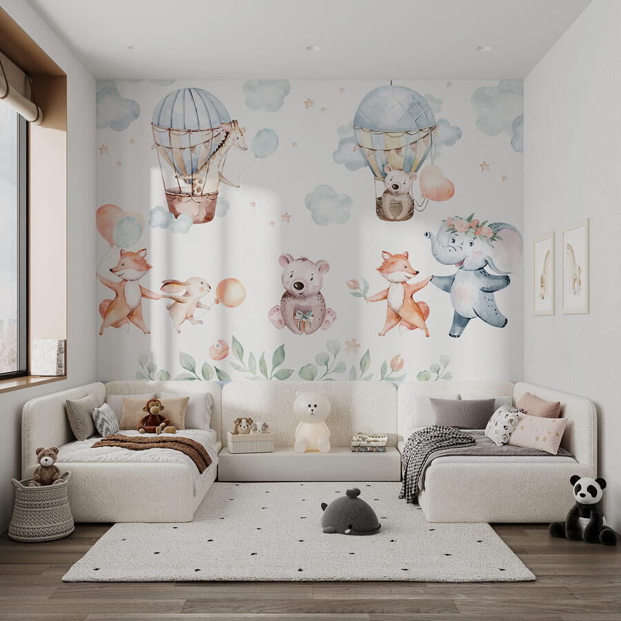 Set van aquareldieren
