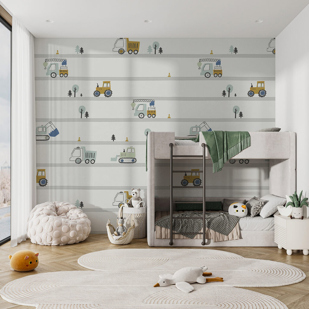 Pattern of cars and trees