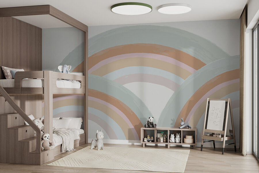 Regenbogen geschilderd in pastelkleuren Regenbogen geschilderd in pastelkleuren