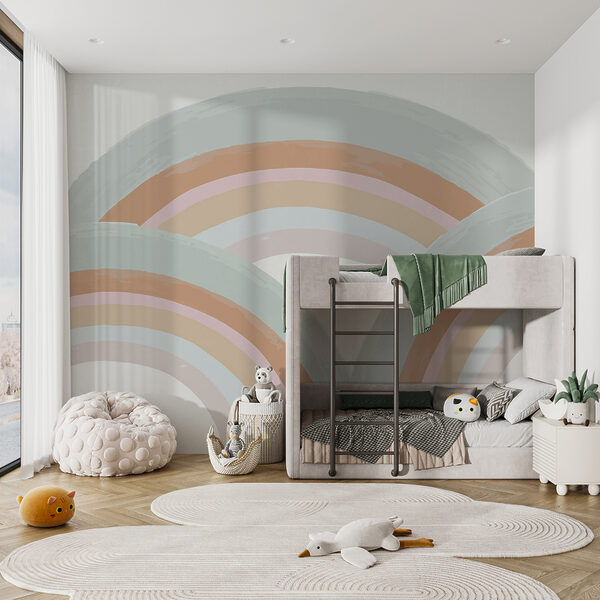 Regenbogen geschilderd in pastelkleuren Regenbogen geschilderd in pastelkleuren
