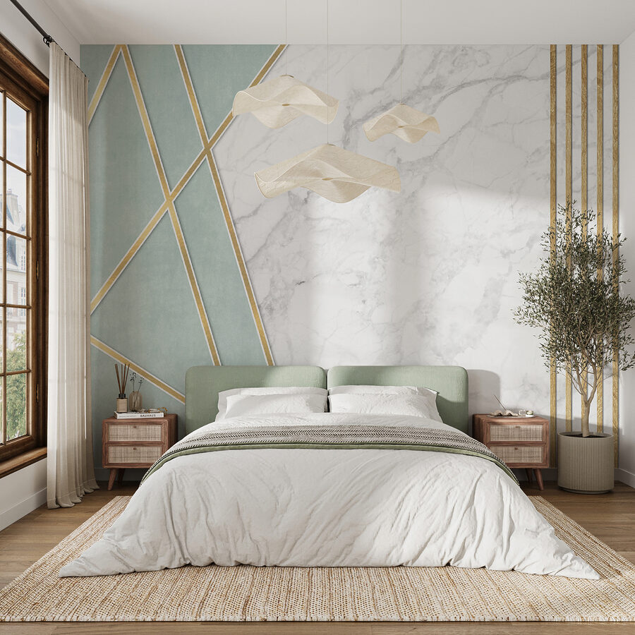 Elegant ontwerp van munt en marmer
