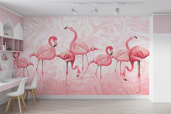 Een groep roze flamingo's Een groep roze flamingo's
