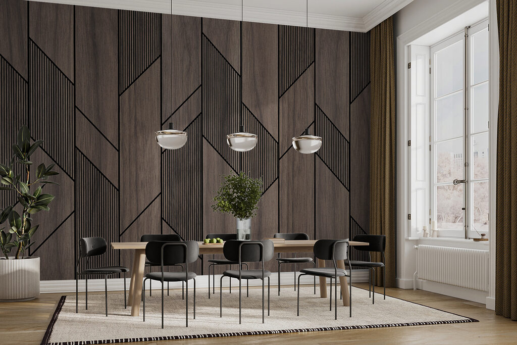 Een houten lambrisering met zwarte lijnen u97427pik5r 1024x683 - Een houten lambrisering met zwarte lijnen