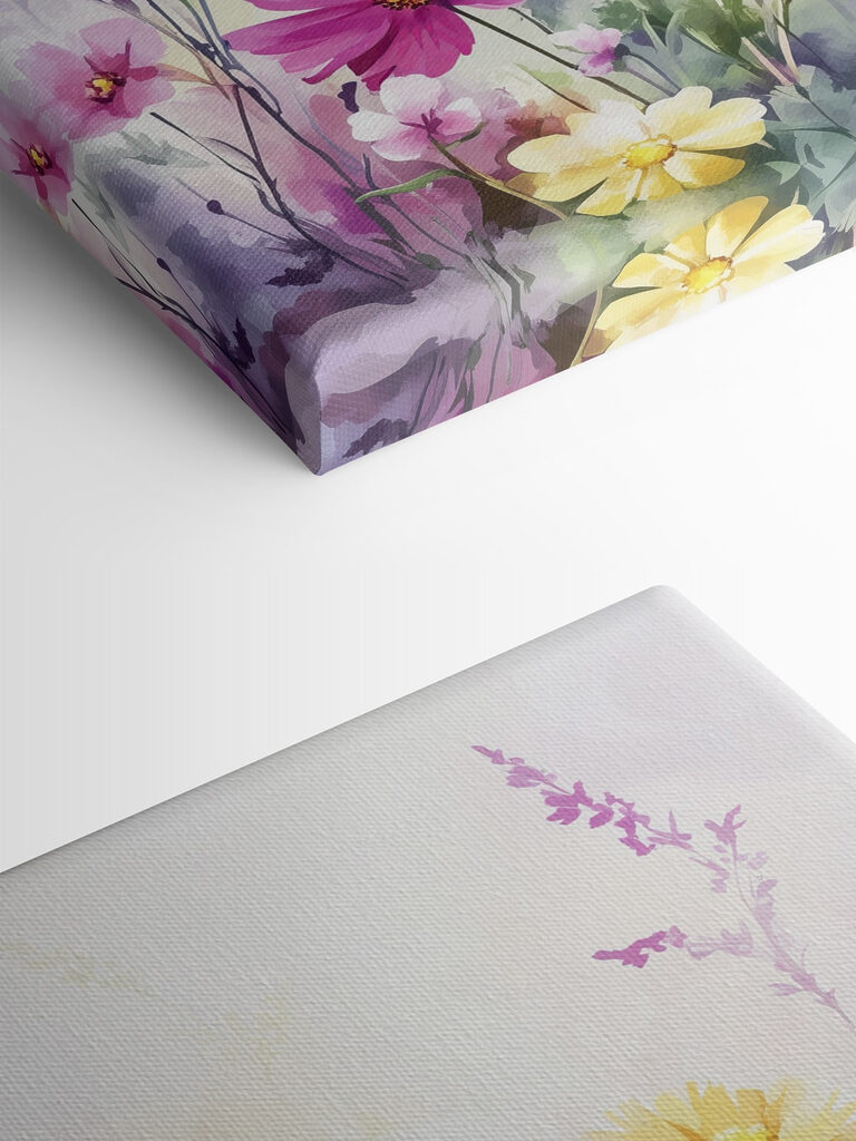 Painting of flowers in a field