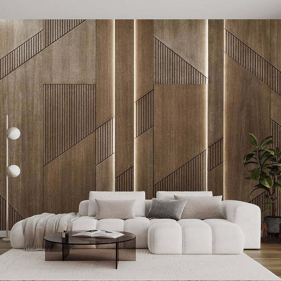 Elegant geometrisch ontwerp op houten panelen. Elegant geometrisch ontwerp op houten panelen.