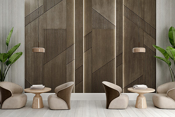 Elegant geometrisch ontwerp op houten panelen. Elegant geometrisch ontwerp op houten panelen.