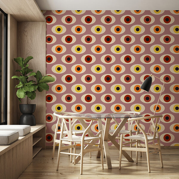 A pattern of colorful ovals