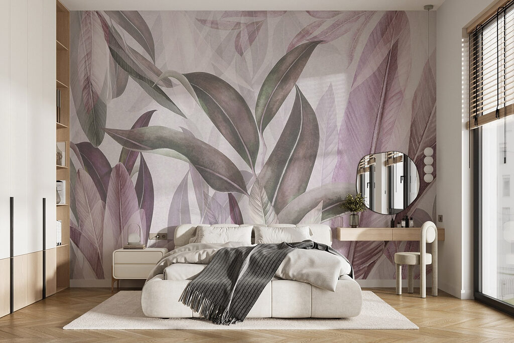 Delicate leaves in soft hues