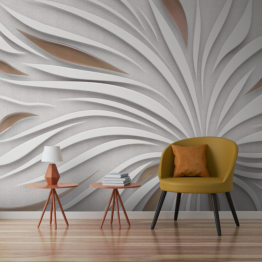 Stralend witte bloemblaadjes met metallic accenten.