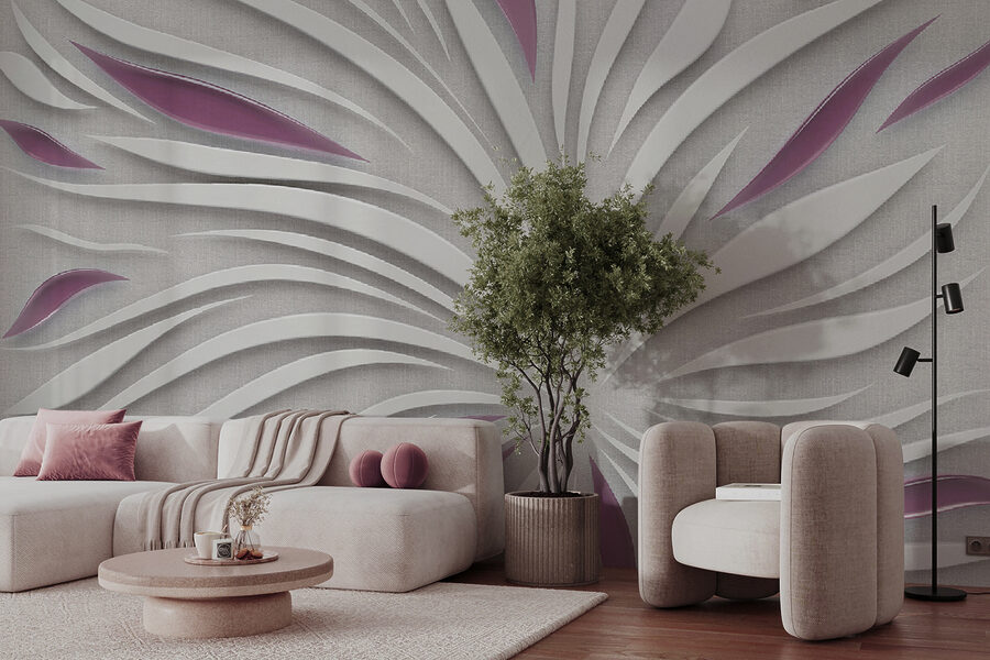 Een wit en paars ontwerp