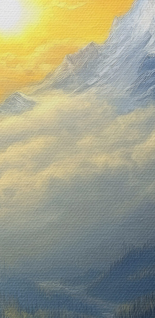 Berglandschap met bomen en wolken Berglandschap met bomen en wolken