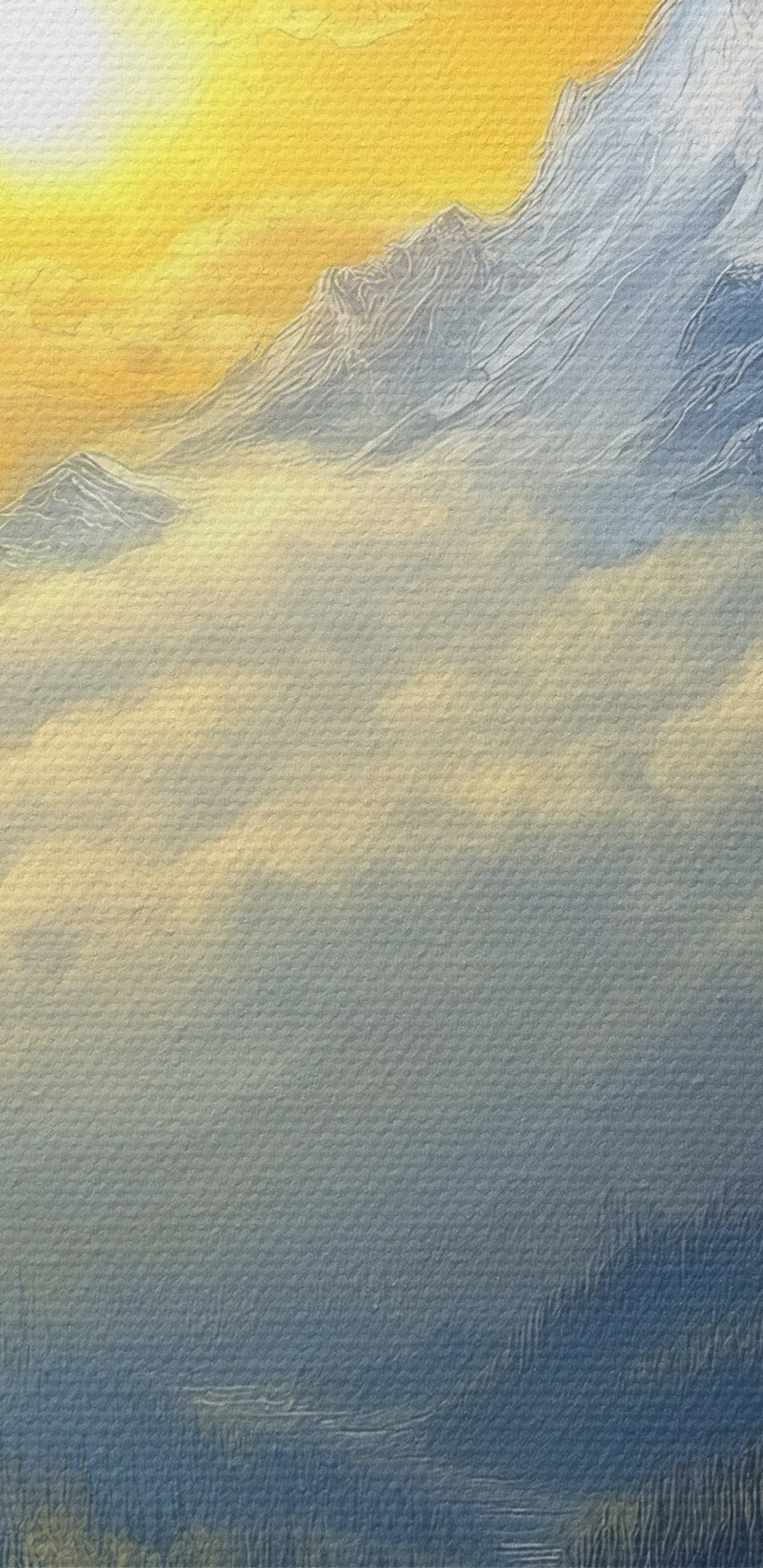 Berglandschap met bomen en wolken
