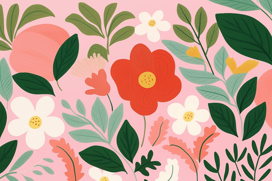 Patroon van bloemen en bladeren