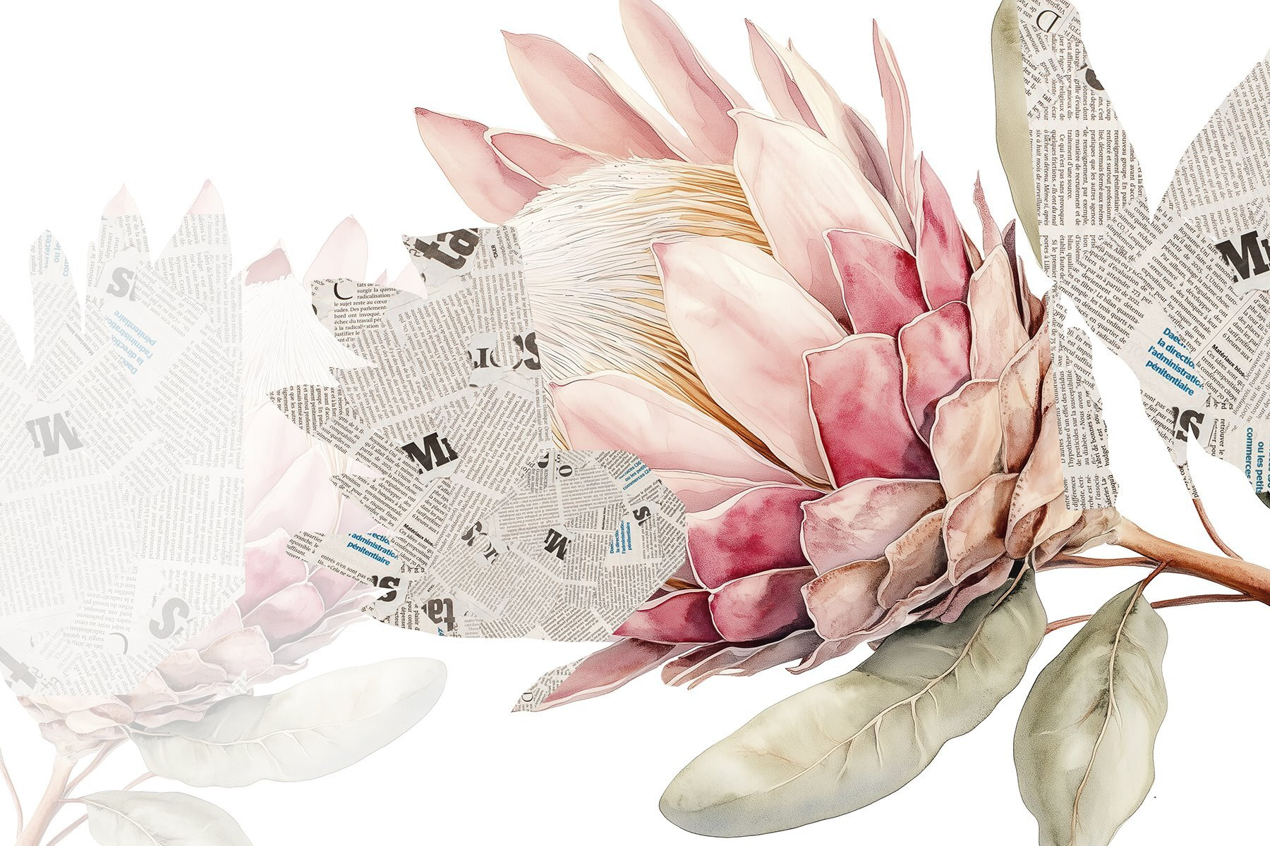 Flower with newspaper and newspaper Flower with newspaper and newspaper