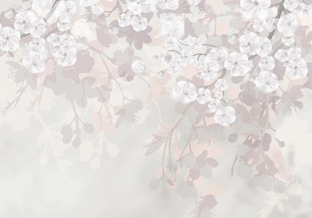 Witte bloemen op een witte achtergrond Witte bloemen op een witte achtergrond