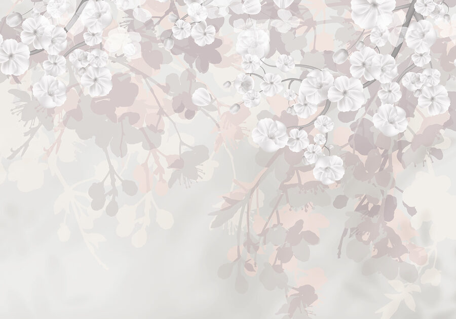 Witte bloemen op een witte achtergrond Witte bloemen op een witte achtergrond