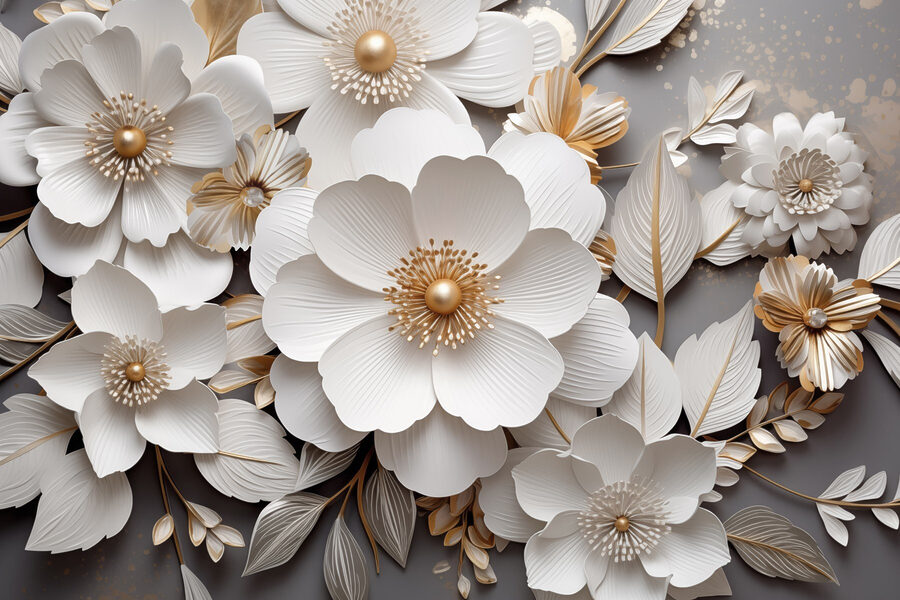 Elegante papieren bloemen in zachte tinten