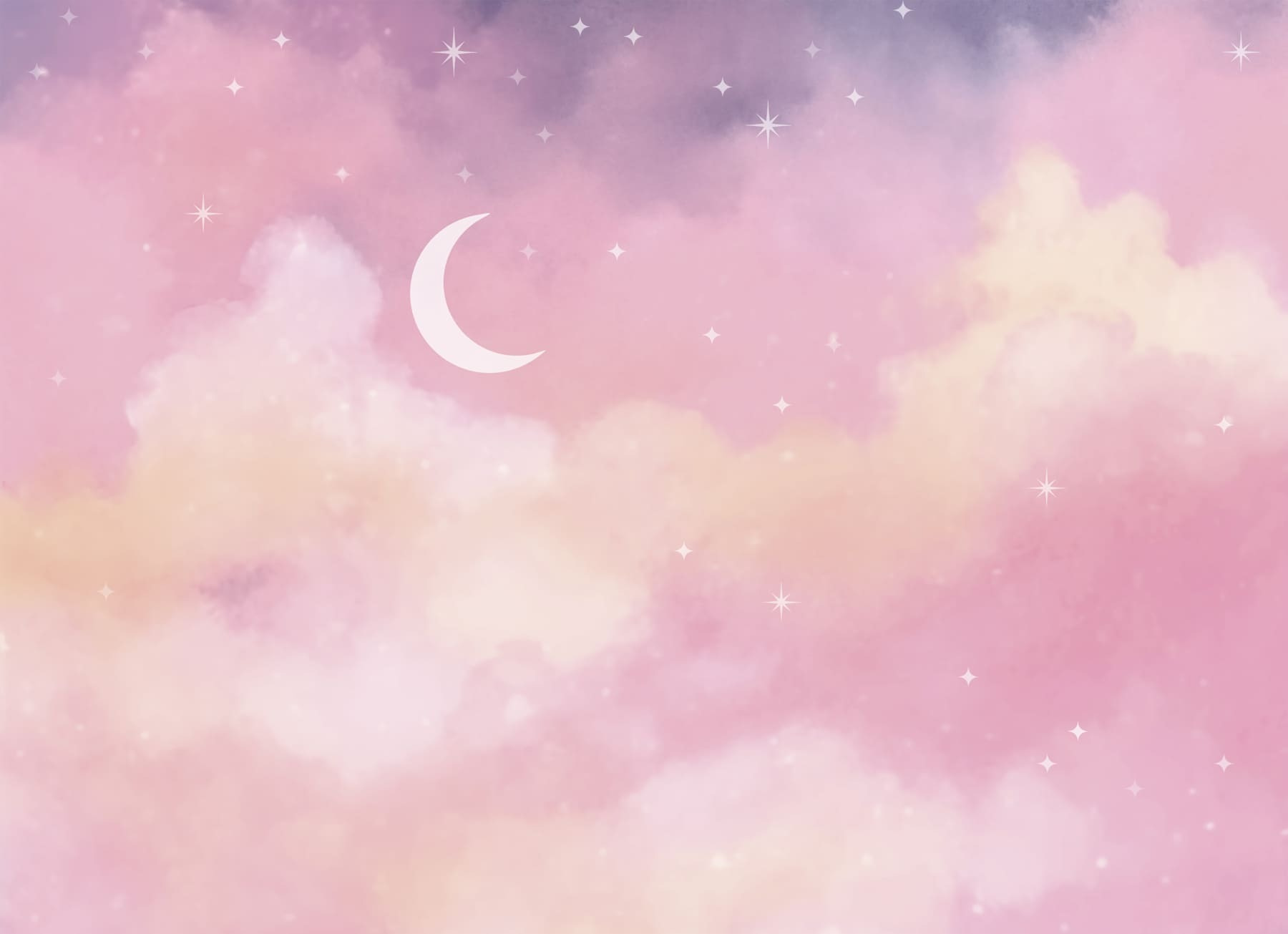 Moon and stars in the sky