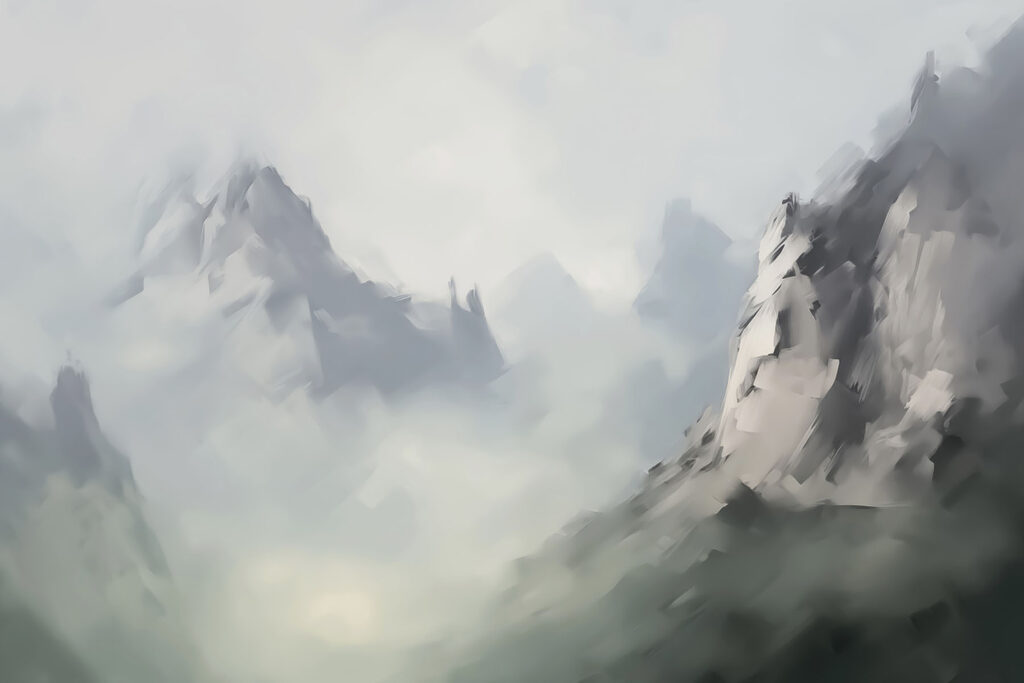 Mountain with clouds in the background