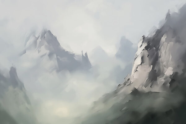 Mountain with clouds in the background