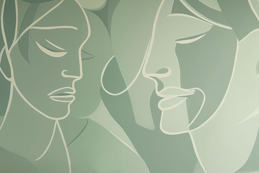 Tekening van een vrouw’s gezicht