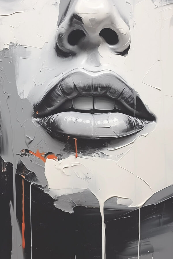 Schilderij van een vrouw’s lippen Schilderij van een vrouw’s lippen