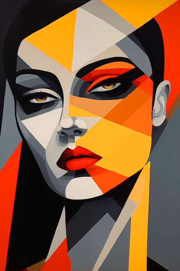 Schilderij van een vrouw’s gezicht Schilderij van een vrouw’s gezicht