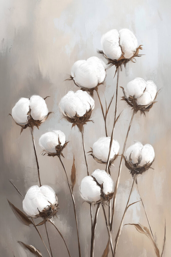 Cotton blooms in gentle elegance