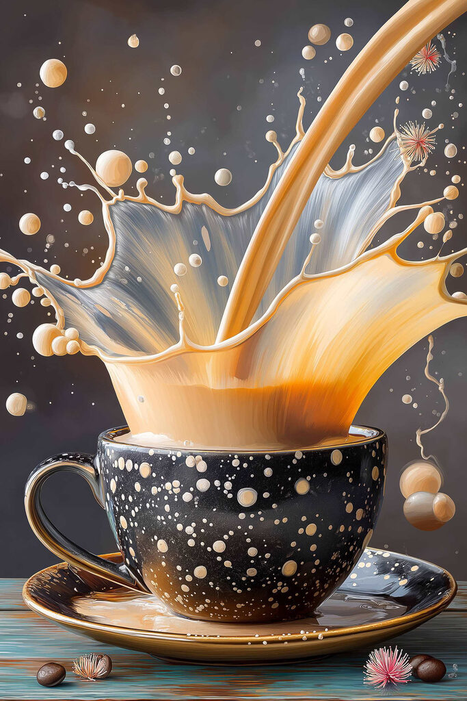 Splash of liquid in a cup