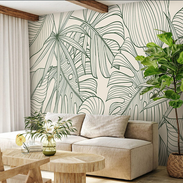 Elegant ontwerp met groen bladerpatroon. Elegant ontwerp met groen bladerpatroon.
