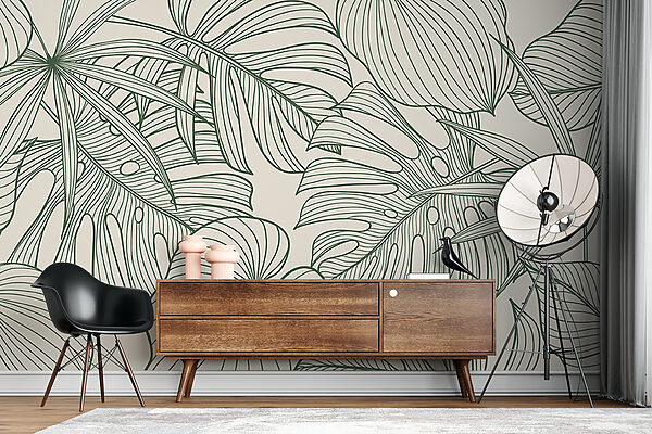 Elegant ontwerp met groen bladerpatroon. Elegant ontwerp met groen bladerpatroon.