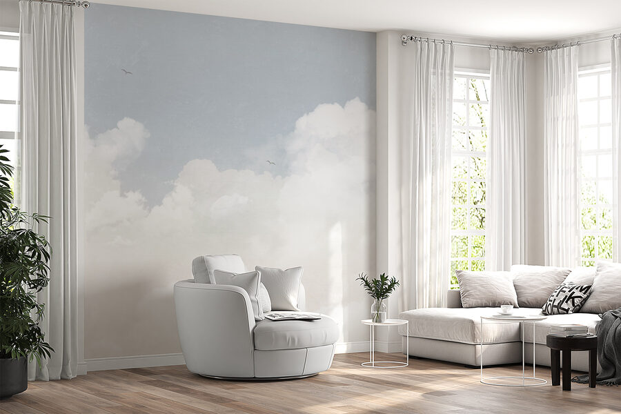 Een blauwe lucht met wolken
